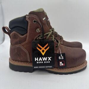 Hawx Boots Women's Sz 6.5 Brown Work Gear Platoon Waterproof Composite Toe Lace
